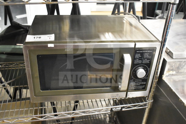 Sentinel SMW1000D Commercial Microwave Oven, stainless steel, 120 Volts, 1 Phase, countertop model in good condition.