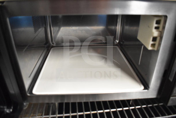 Sentinel SMW1000D commercial countertop microwave oven, stainless steel interior, 120 volts, used condition.