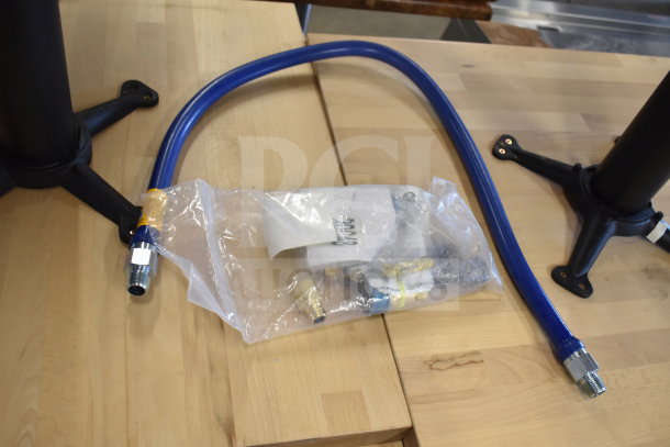 Brand new Dormont 1650KIT48 gas connector kit with 48" SnapFast® connector, two elbows, and restraining cable. Scratch and dent condition.
