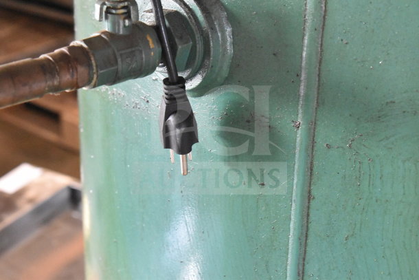 Champion CAPRSA23 Air Compressor, green, showing electric plug and valve, 460 Volts, 3 Phase, industrial use.