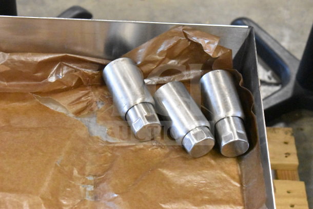 Stainless steel components for Star Ultra Max BG-860TA-LP griddle shown on brown paper.