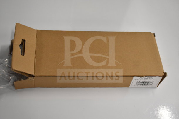 Cardboard box containing AvaTek HSD20 22 lb. Digital Hanging Scale. Box labeled #334HSD20, in new condition.