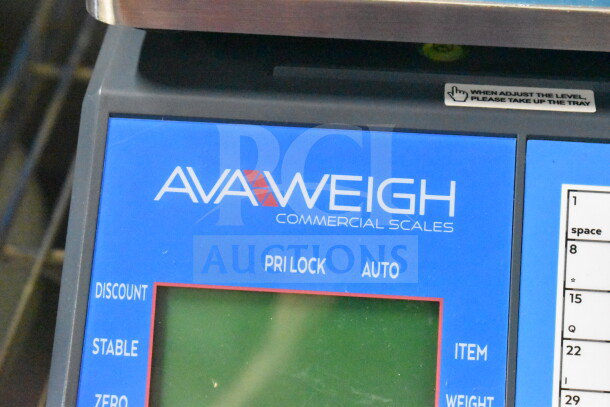 AvaWeigh 334PCSP60 thermal label printing scale, brand new with minor scratches, featuring discount, stable, zero functions.