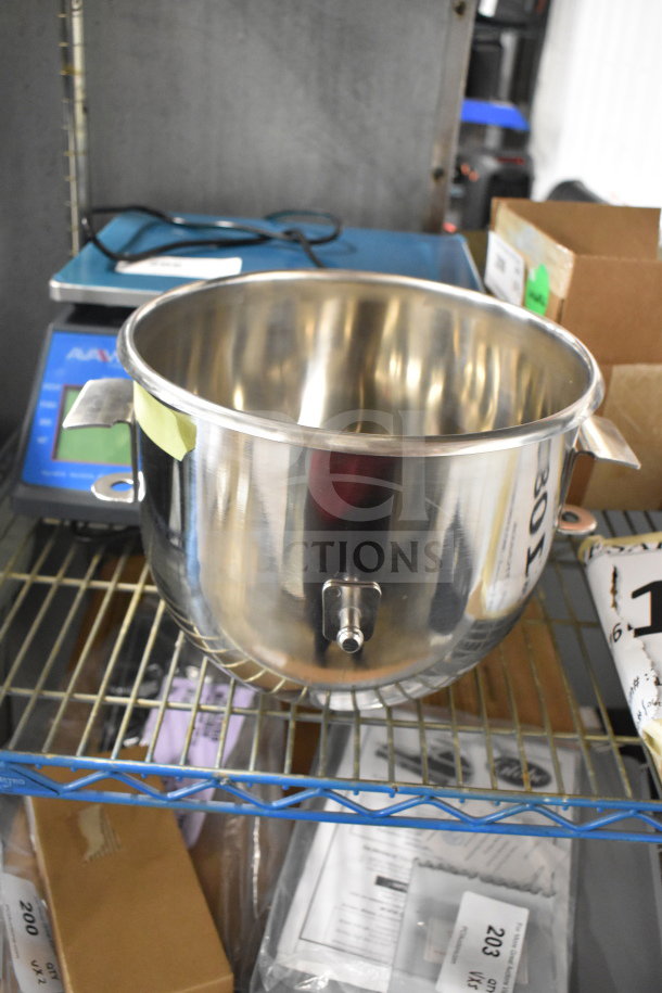 Brand new Vollrath 40761 stainless steel mixing bowl for 40756 10 Qt. mixer, minor scratches and dents visible.