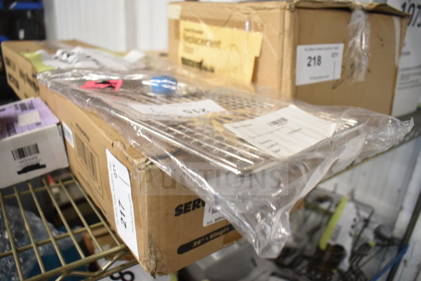 Brand new Pitco® B6664303 Filter Support in packaging on shelf. Scratch and dent condition. Visible cardboard box with labels.