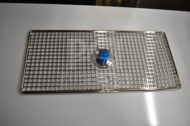 Brand new Pitco® B6664303 filter support with minor scratches, metal grid design, and blue center knob.