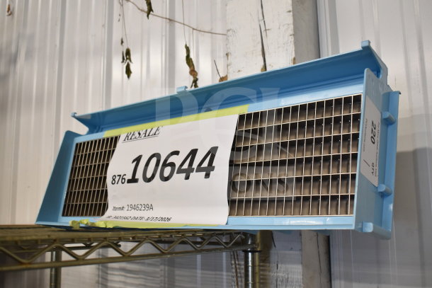 Brand new Avantco Ice 1946239A evaporator for EUC-H-340-A, labeled "Scratch and Dent," on a storage rack.