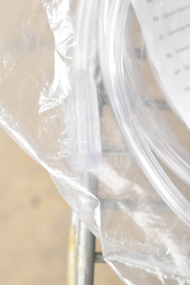 Clear plastic tubing from Salter Labs, packaged in sealed plastic. Part of 8-item auction set including Hatco infinite switch.