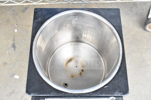Yjingrui 360W commercial countertop unit, stainless steel interior, used condition, stains visible, 110V, 1 phase.