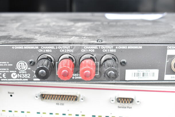 Three items including Cradlepoint AER2200, Samson Servo 120a, and SynOptics LattisHub 2814. Labels indicate specs and ports.