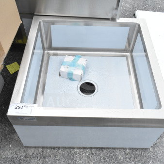 BRAND NEW KoolMore MPS-2424133 floor-mounted mop sink, 24-inch with 21-inch bowl; visible scratch and dent.