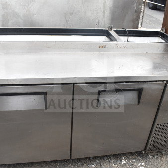 True TPP-67 Commercial Pizza Prep Table, stainless steel, no lids, 115 volts, 1 phase, used condition.