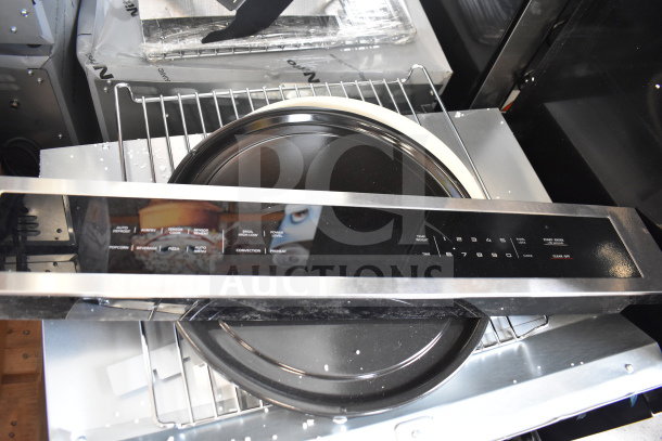 BRAND NEW KoolMore KM-CWO30-SS 30" built-in microwave with convection, air fryer, 1.6 cu. ft. capacity, visible controls.