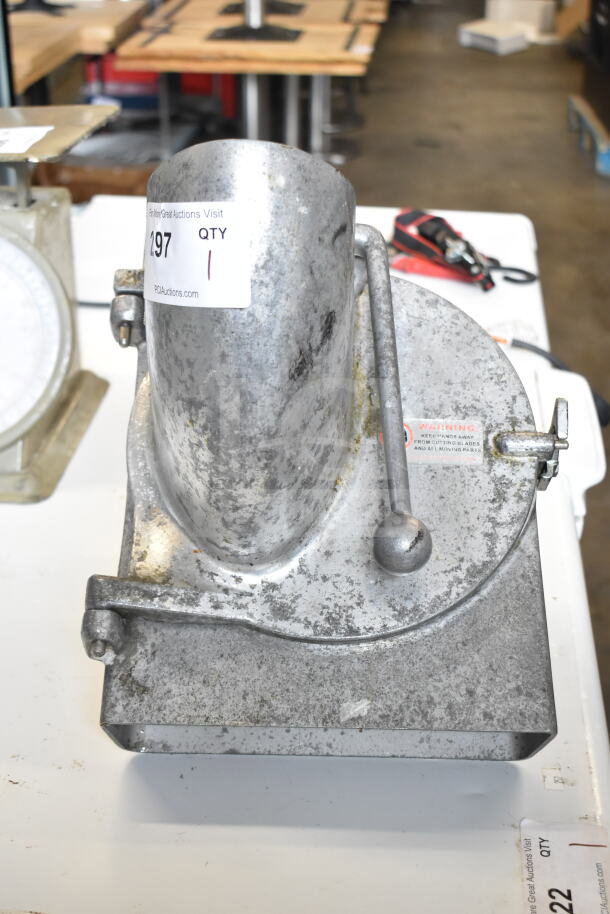 Commercial Pelican Head, metal construction, no blade, visible wear, auction tag "Lot 297."