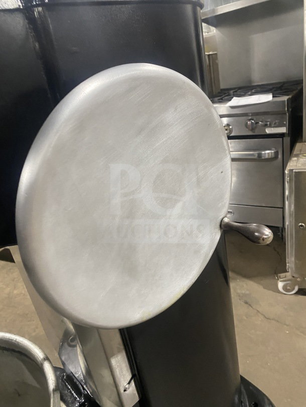 Hobart I800 commercial 80-quart planetary mixer with stainless steel mixing bowl. Model: I800, SN: 11-218590, 208V, 3-phase.