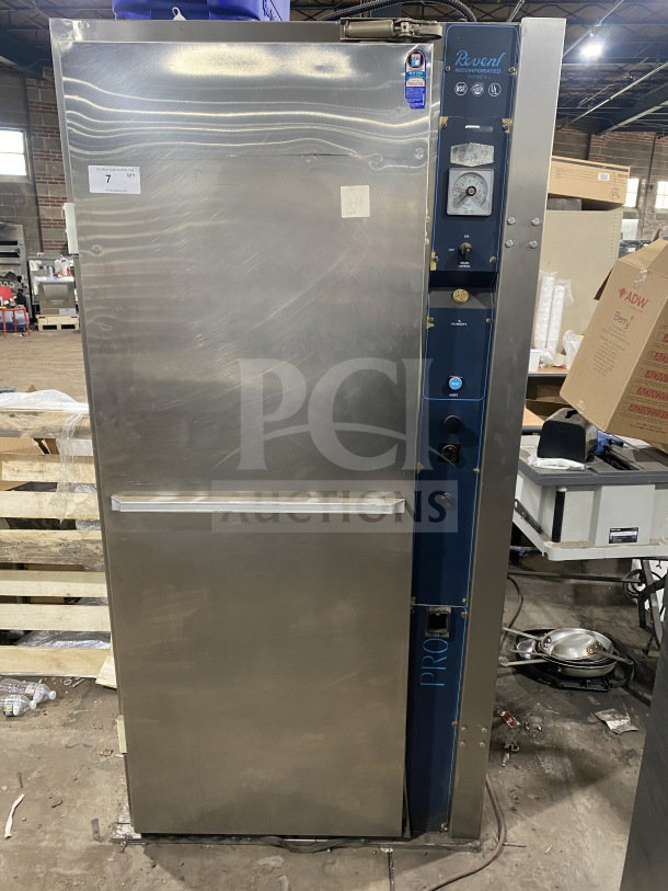 Revent stainless steel single door electric bakery proofer cabinet with analog control panel, used condition.