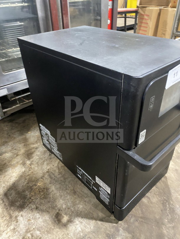 MerryChef Eikon E2S black electric rapid cook oven, commercial countertop model, visible condition good, serial 2209213090728.