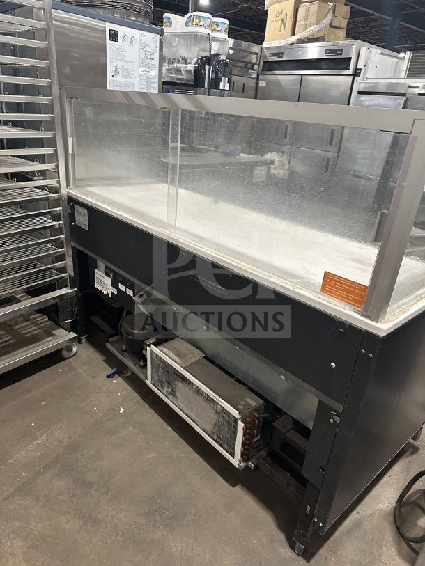 Commercial electric refrigerated open-air grab & go display merchandiser, 220V, 1 Phase, good condition.
