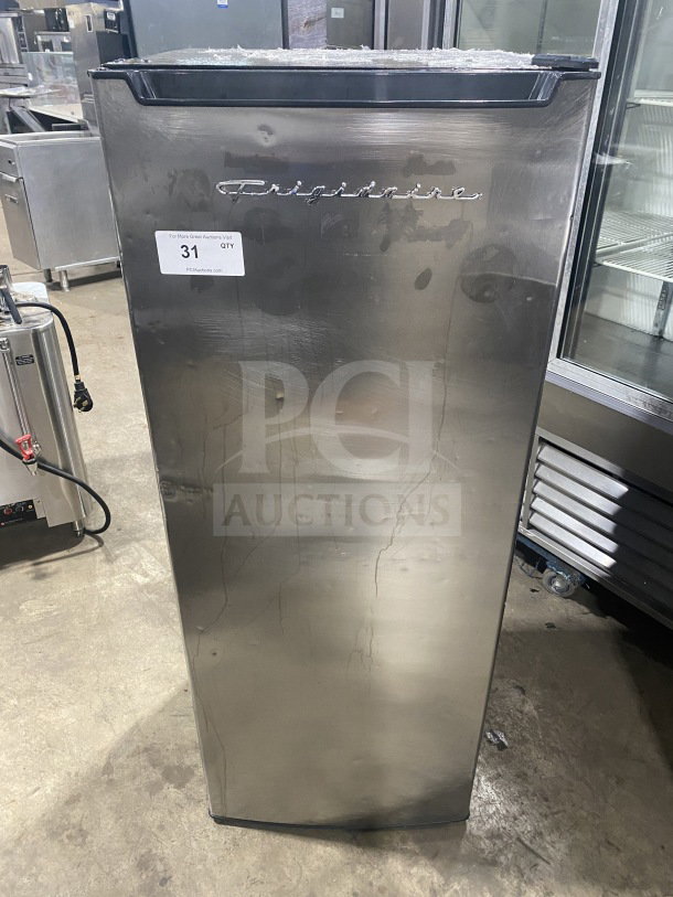 Frigidaire Commercial stainless steel upright freezer, Model EFRF694, electric, with poly-coated wire rack, 115V.
