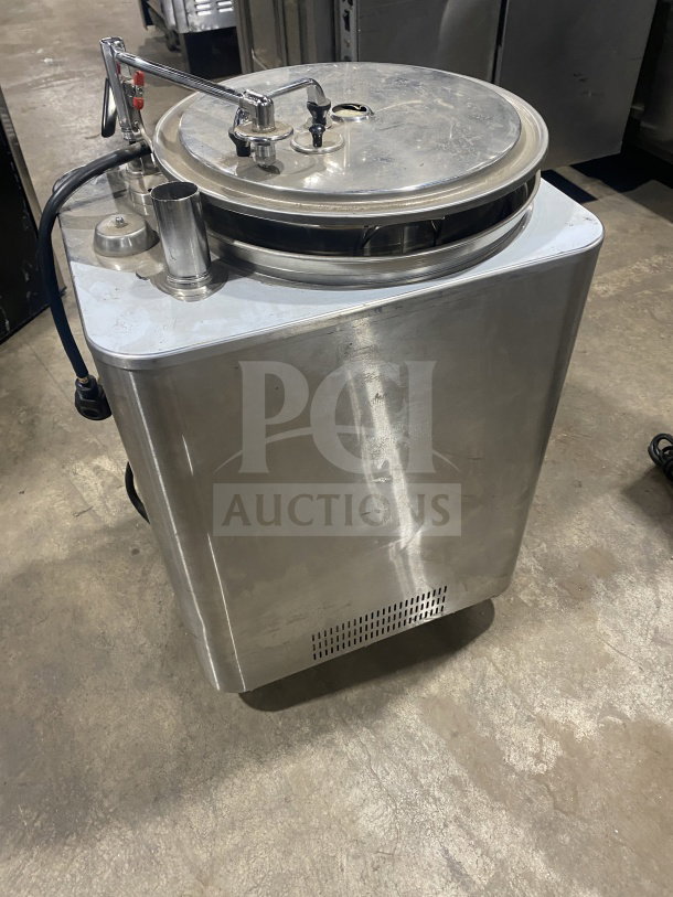 Grindmaster AMW Series 8116E commercial stainless steel coffee brewer, dual wall, high volume. Model 8116E, SN: A139856.