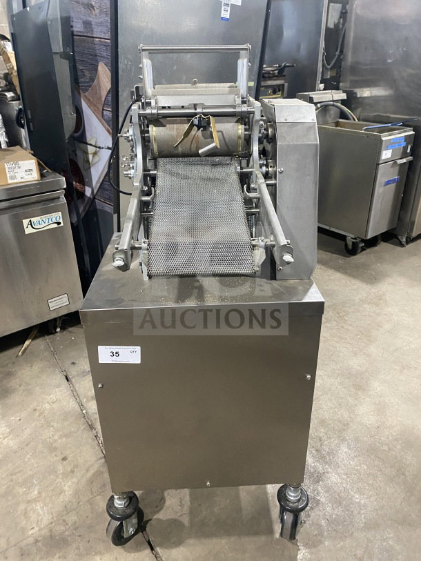 Superior Commercial Stainless Steel Corn Tortilla Machine, Model 1CH4.5X9TM, 120V, 1 Phase, on casters, SN: 2231369.