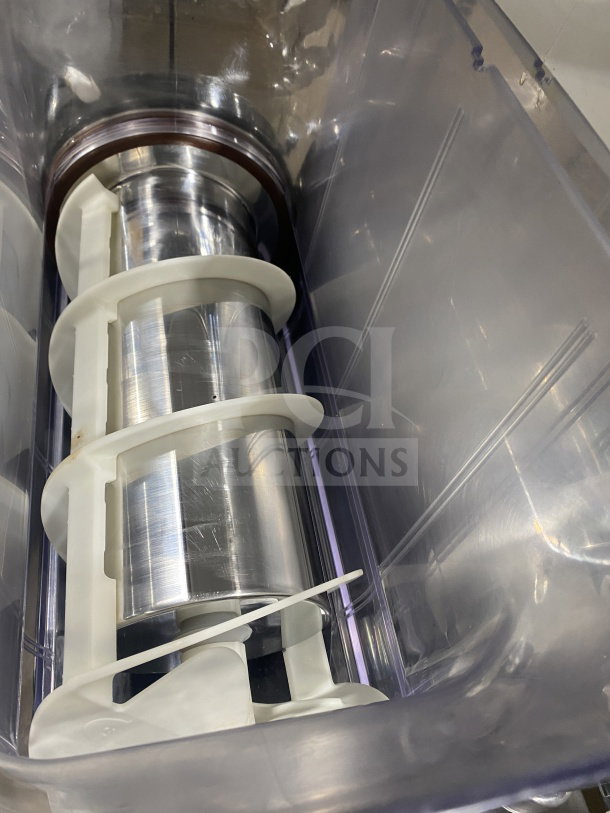 Icetro SSM280 slushy machine with clear polycarbonate hopper, stainless steel interior, and drip tray. Model SSM-280, 115V.