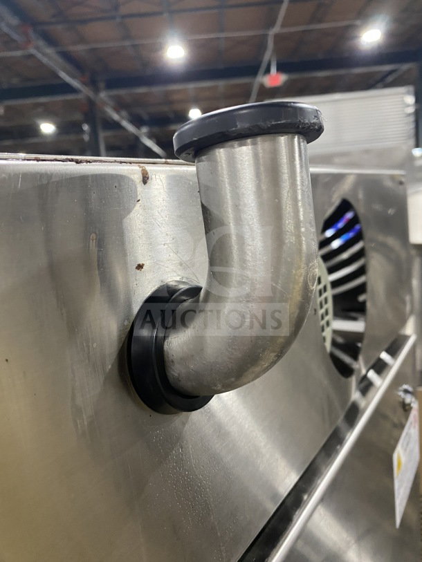 Selmi TOP chocolate tempering machine, stainless steel, electric-powered, model SN 1787, on casters, close-up detail.