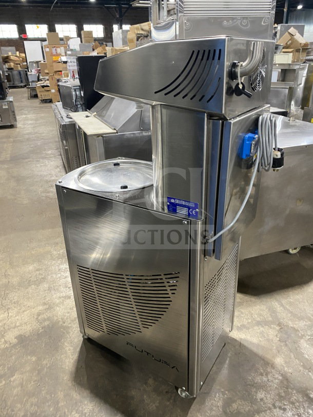 Selmi 2016 Futura EX Series stainless steel chocolate tempering machine, model FUTURA, electric-powered, serial 654FUTURA.