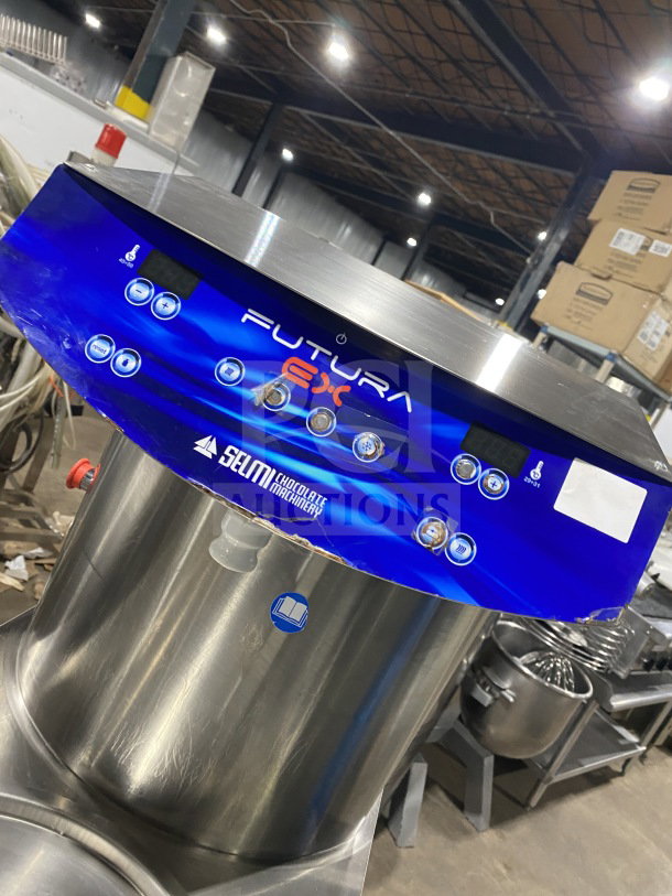 RARE Selmi 2016 Futura EX Stainless Steel Automatic Chocolate Tempering Machine, Model FUTURA, excellent condition.