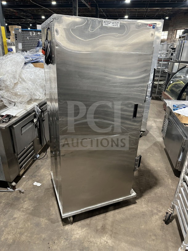 CresCor stainless steel 2-door heated holding cabinet, Model H137SUA12C, on casters, 120/125V, 1 phase, SN: KAEJ744781225.