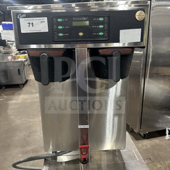 Curtis ThermoPro Series TP2T16A3100 twin coffee brewer, stainless steel, digital control, hot water dispenser, 220V, 3 phase.