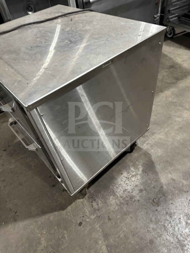 Eagle Group RedHots Series stainless steel electric double warming drawer, model DWW2120, on casters, good condition.