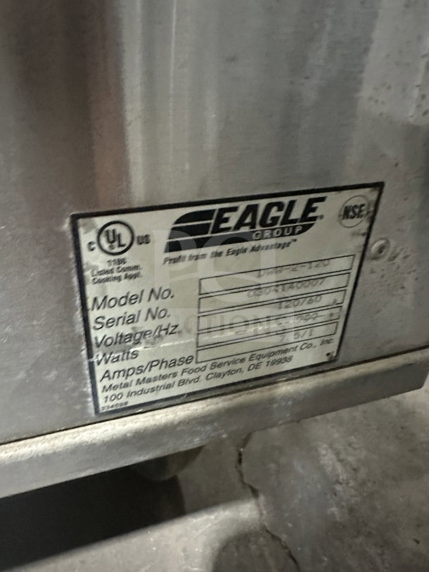 Eagle Group RedHots Series warming drawer, model DWW-2-120, stainless steel, electric 120V, on casters, serial 0304140007.