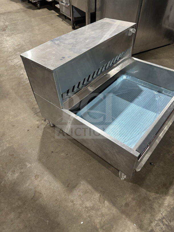 Carter Hoffmann CNH28 stainless steel fry warming station, countertop model, electric, on legs, clean condition.