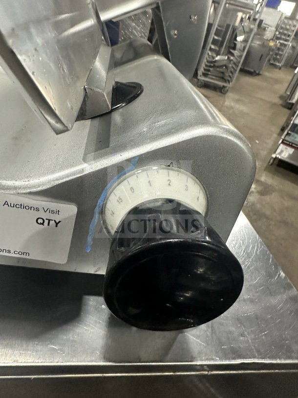 Avantco Commercial Stainless Steel Countertop 12" Semi-Automatic Deli Slicer, Model 300ES12, in used condition, 110/120V.