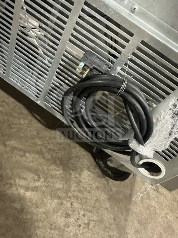 Beverage-Air stainless steel undercounter refrigerator, model UCR72AHC, with power cord and casters visible.