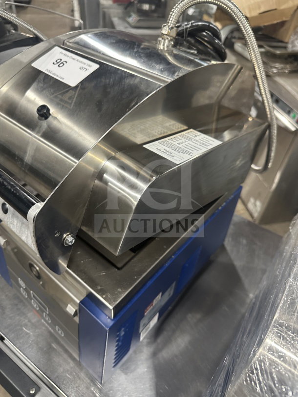 Electrolux HSPPA1 commercial stainless steel electric panini press, 2016 model, 208V 1 Phase, on legs, serial number 63810017.