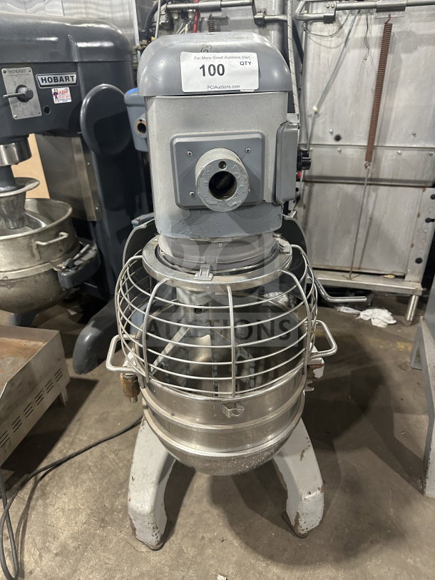 Hobart HL300 30 Qt. Commercial mixer with stainless steel bowl, guard, and flat beater. Electric, used condition.