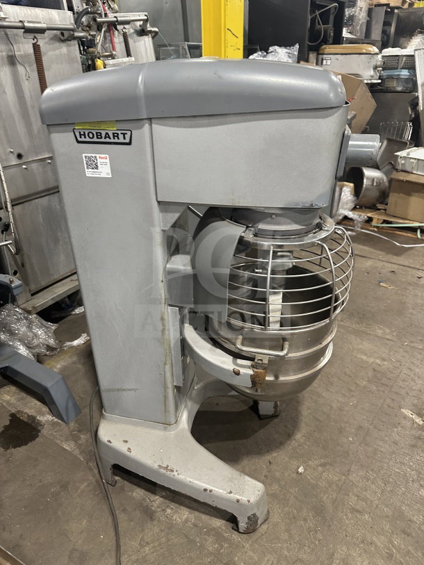 Hobart HL300 commercial mixer, 30 Qt capacity, stainless steel bowl guard, flat beater, 100-120V, 1 phase, serial 31-1469-744.