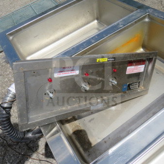 Wells 3-Well Drop-In Food Warmer, Model MOD300TDM, 43.5x24x11, stainless steel, visible controls and caution labels.