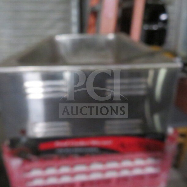 Avantco food warmer, model 177W50CRR, 120V, stainless steel body, used condition, visible branding on the front.