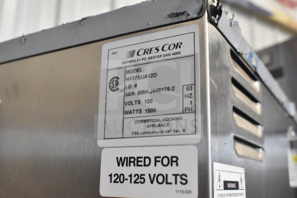CresCor H137SUA12D Commercial Heated Cabinet, full-height, insulated, on casters, 120 volts, 1500 watts, serial BBH-J448178-2.
