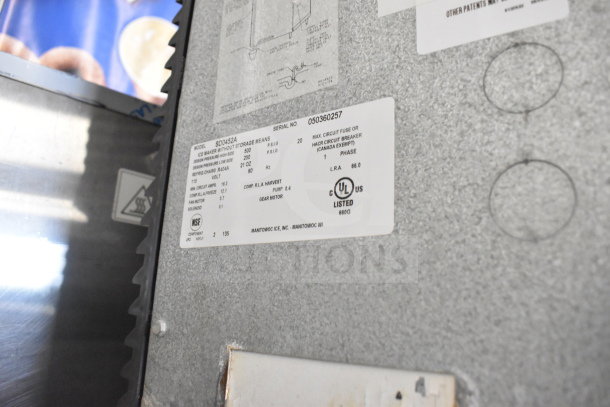 Manitowoc SD0452A Ice Head with serial label on SPA310 Dispenser, 115V, 1 Phase, UL listed, NSF certified.