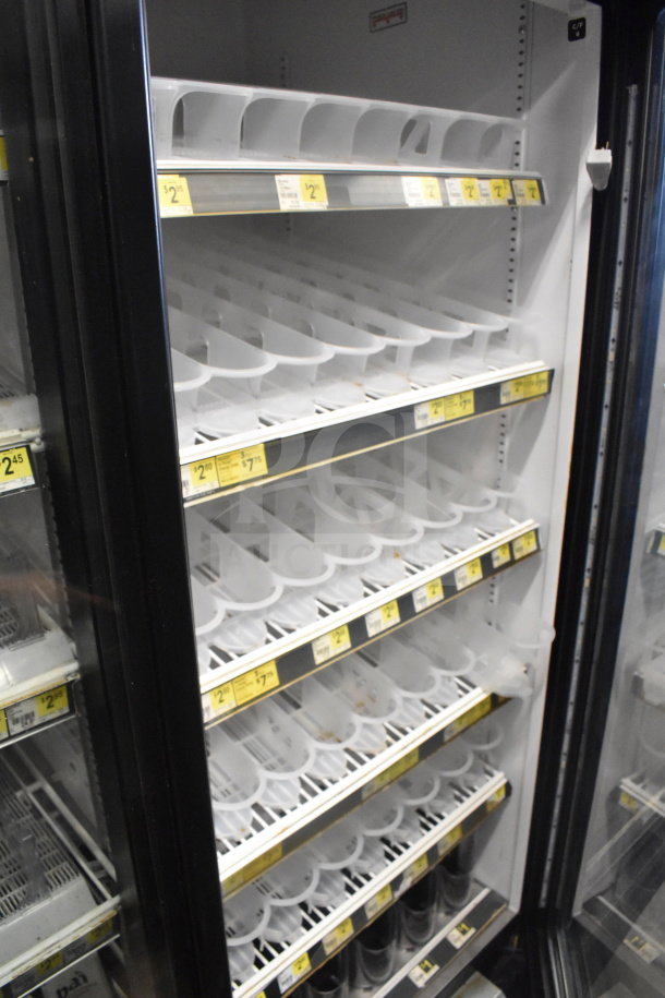 2017 True GDM-72-HC 3 Door Cooler Merchandiser, 115V, 1 Phase, tested and working, interior shelving and empty racks shown.
