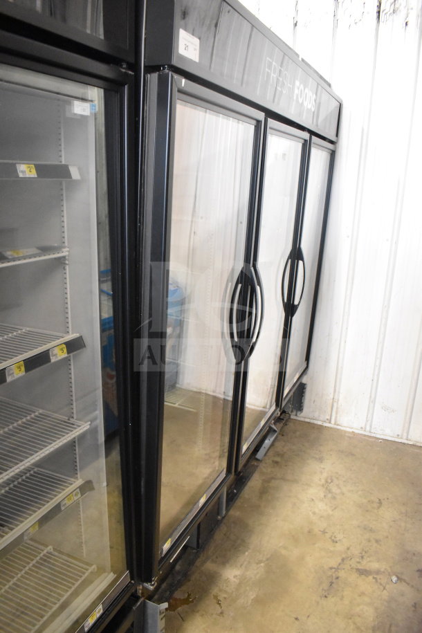 2017 True GDM-72-HC 3-door cooler merchandiser, black frame, tested and working, 115V, 1 phase, pristine condition.
