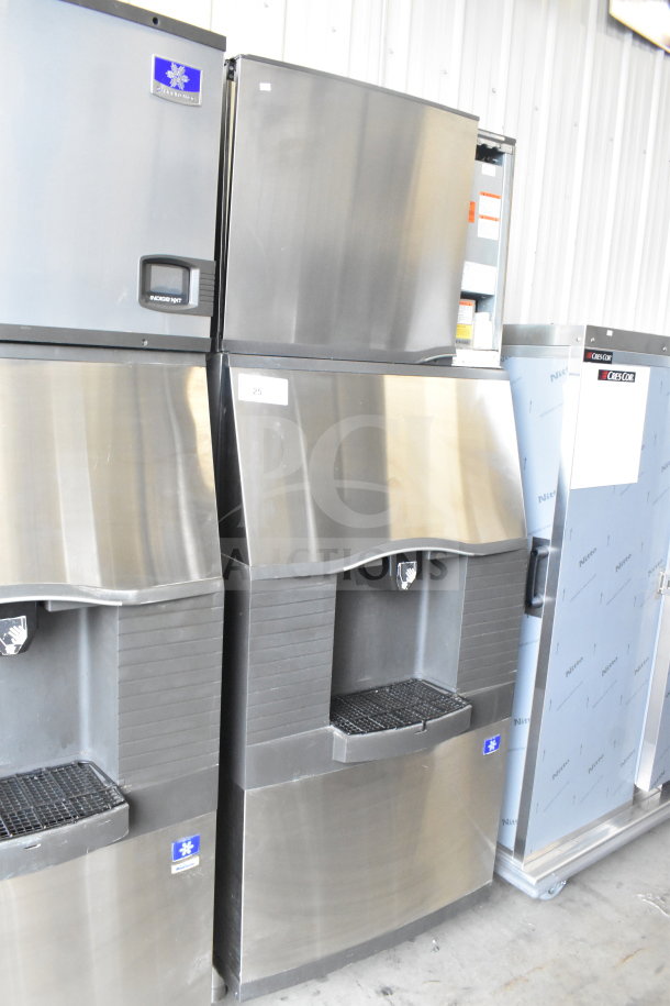 Manitowoc SD0452A ice head on SPA310 dispenser, commercial use, stainless steel, 115V, 1-phase, excellent condition.