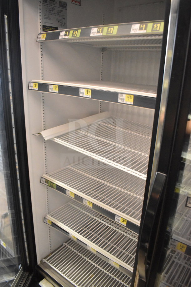 2017 True GDM-72F-HC 3 Door Reach-In Freezer, commercial merchandiser, shelves labeled, tested, working condition.