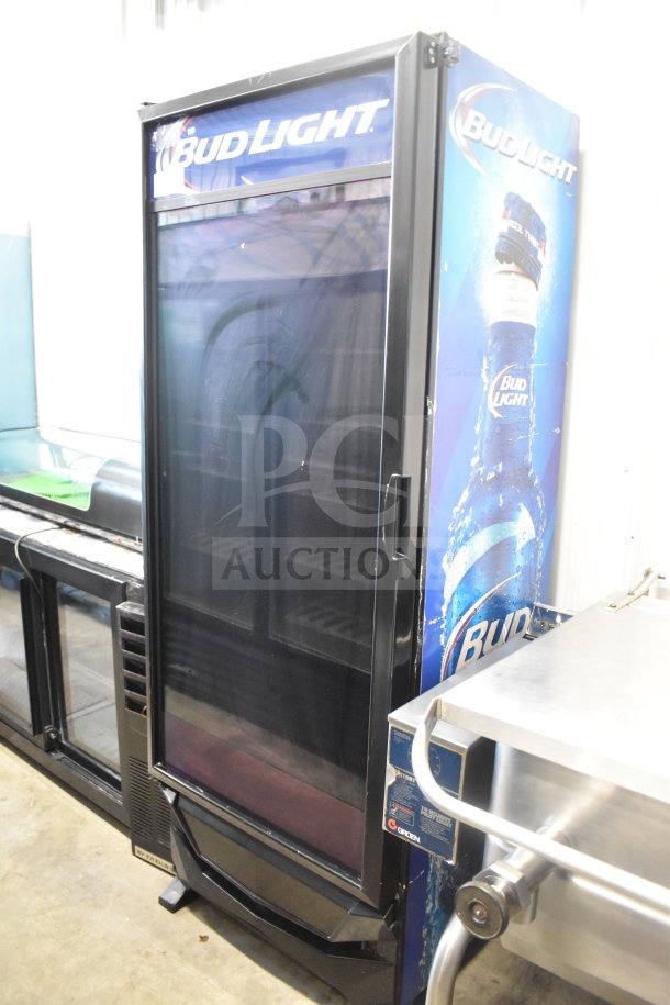 Criotech CVZ-19 MRI Cooler Merchandiser, single door, 115V, 1 phase, tested and working, Bud Light branding.