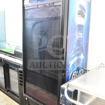 Criotech CVZ-19 MRI Cooler Merchandiser, single door, 115V, 1 phase, tested and working, Bud Light branding.