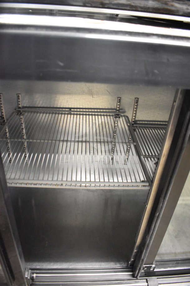 Beverage Air BB72HC-1-GS-B commercial back bar cooler, 3 glass doors, adjustable shelves, 115 volts, excellent condition.